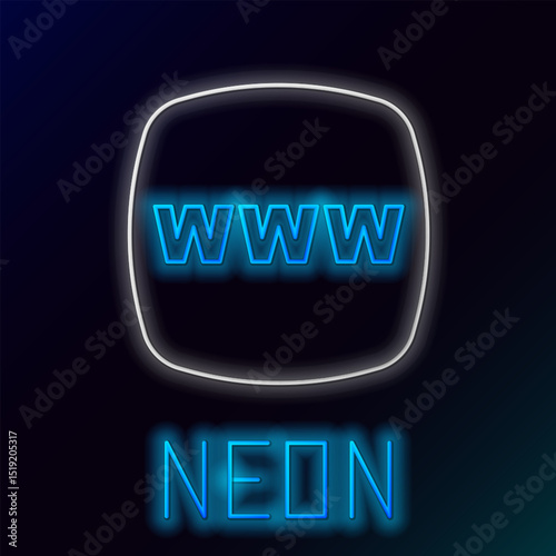 Glowing neon line Website template icon isolated on black background. Internet communication protocol. Colorful outline concept. Vector
