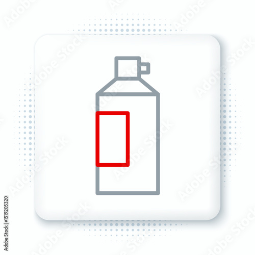Line Whipped cream in an aerosol can icon isolated on white background. Sweet dairy product. Milk product and sweet symbol. Colorful outline concept. Vector