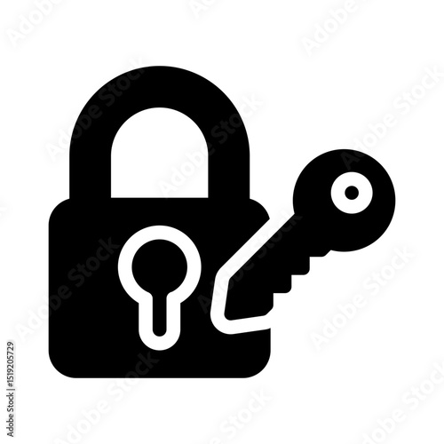 key and lock glyph icon