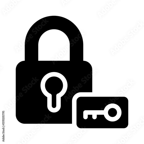 locked key glyph icon