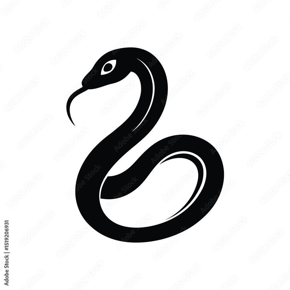 Obraz premium Snake Sinuous Vector Silhouette