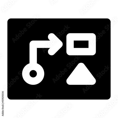 business strategy black glyph icon