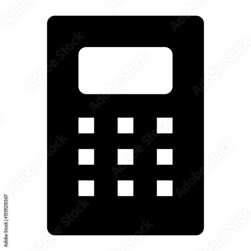 calculator black glyph icon