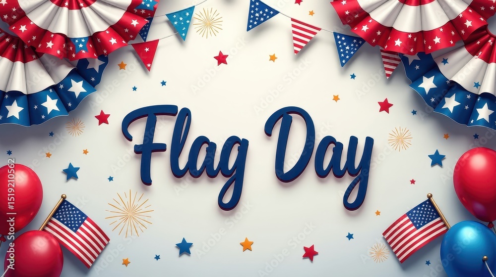Obraz premium greeting card for Flag Day USA