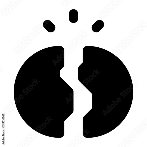 coin broken black glyph icon