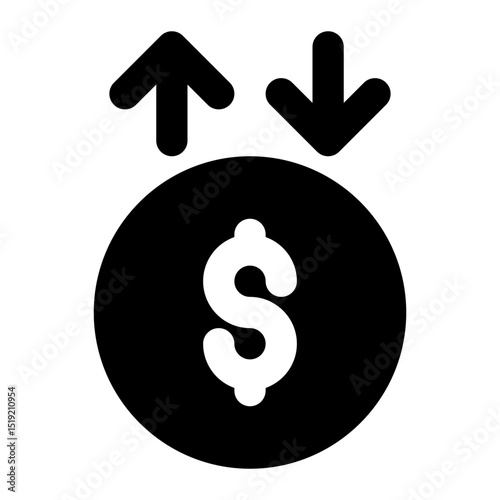 money value fluctuation black glyph icon