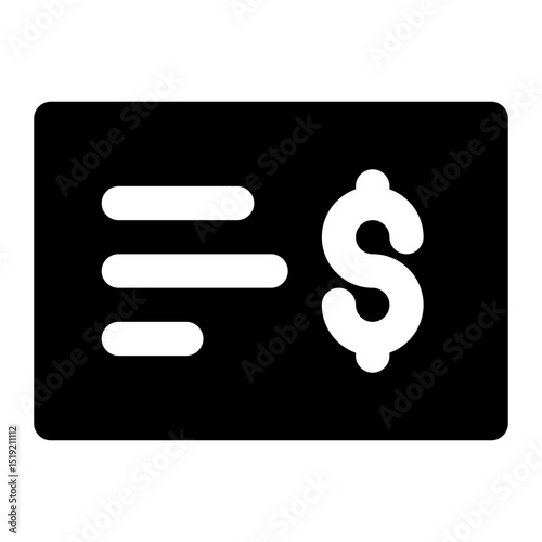 paycheck black glyph icon