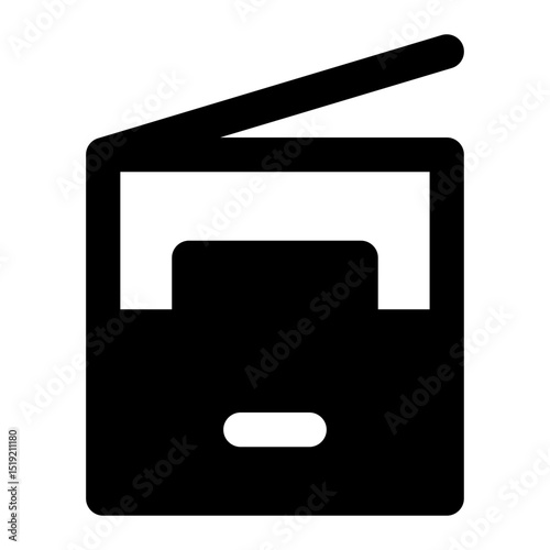 photocopier machine black glyph icon