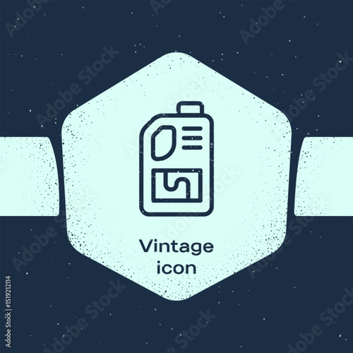 Grunge line Drain cleaner bottle icon isolated on blue background. Water pipes cleaning. Plumbing repair symbol. Monochrome vintage drawing. Vector