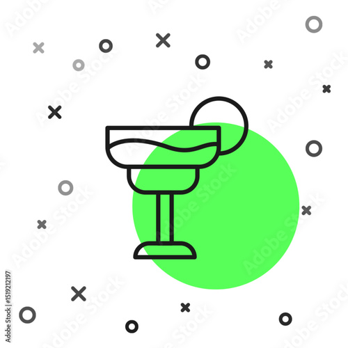 Black line Cocktail and alcohol drink icon isolated on white background. Vector