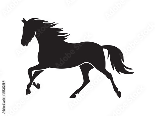 Galloping Horse Silhouette - Majestic Equine Movement & Freedom Icon