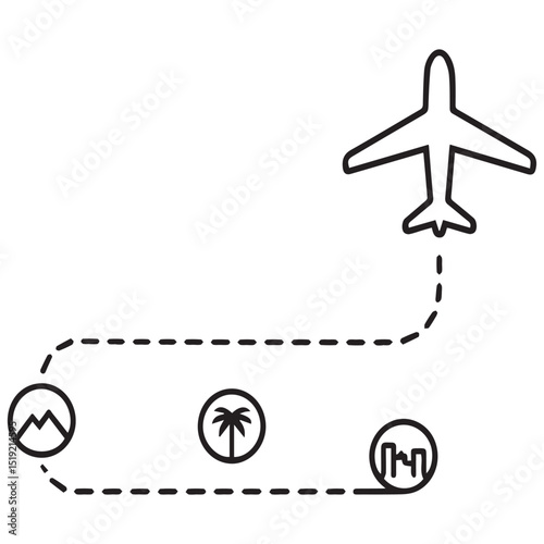 Airplane Travel Route
