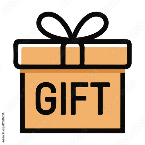 vector Yellow Gift Box icon
