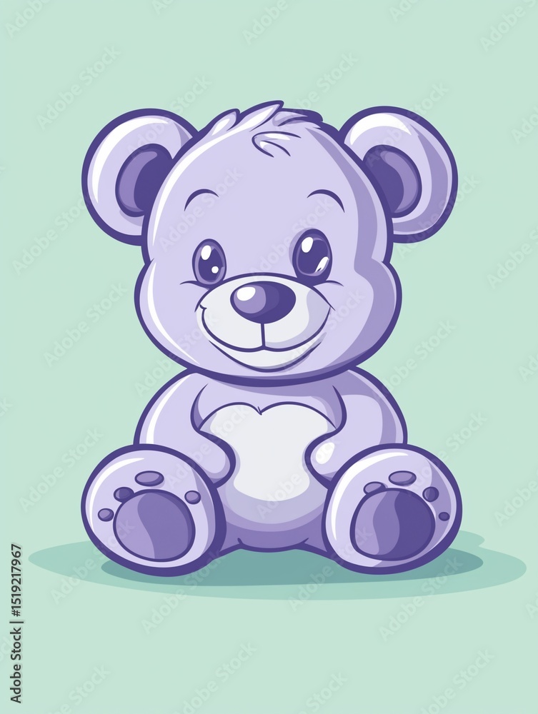 Naklejka premium Cute sitting teddy bear