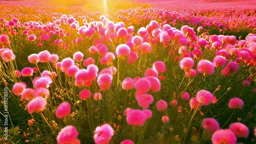 field of pink flowers	