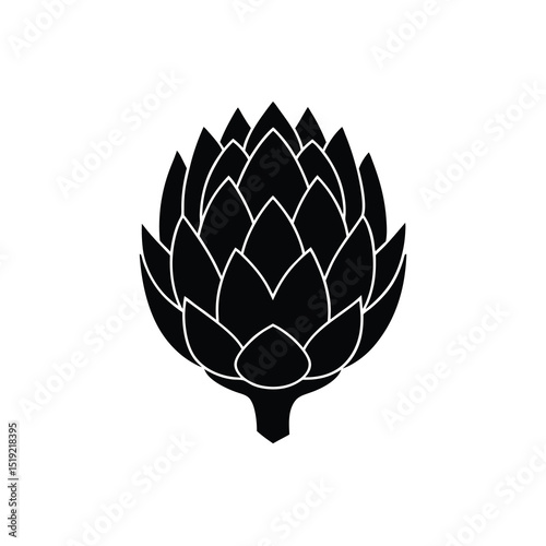 Artichoke Structured Vector Silhouette