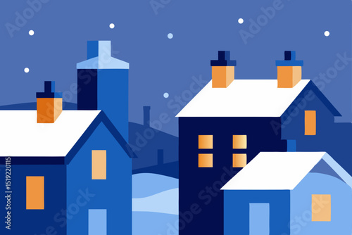 Architectural illustration of a residential house in the sky with a cottage roof design symbol