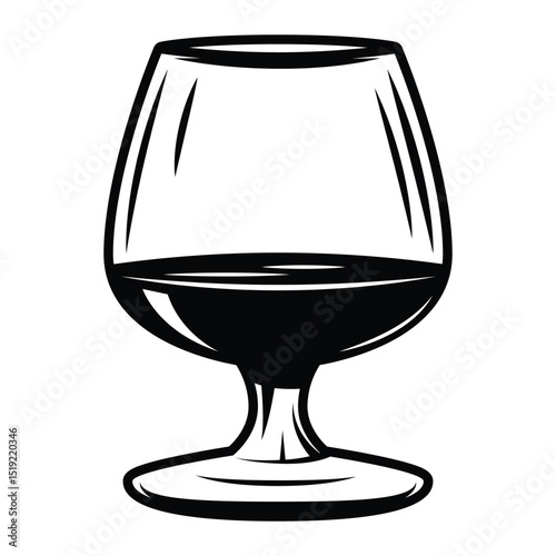 Wine Glass vintage classic retro silhouette icon vector illustration design on white background