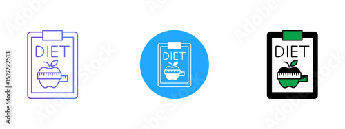 Diet    Icon Set – Line, Solid, and Glyph Background Styles