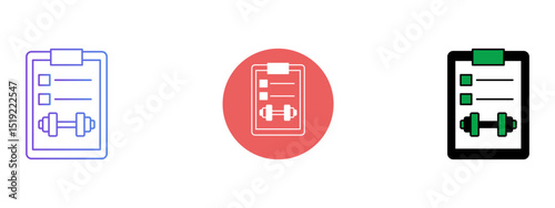 Gym time  Icon Set – Line, Solid, and Glyph Background Styles