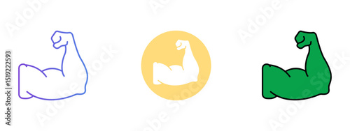 Muscles    Icon Set – Line, Solid, and Glyph Background Styles