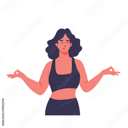 Illustration of an Mental Health Yoga Meditation Character Cartoon