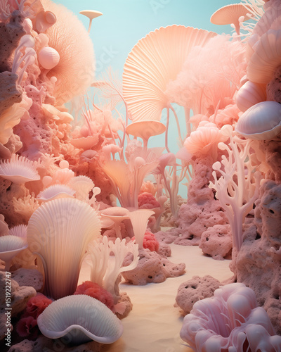 Coral and sea. Underwater concept.