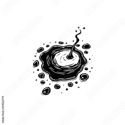 Abstract dark matter creation with swirling liquid and droplet details design