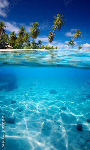 Tropical paradise island. Summer concept.
