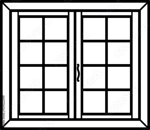 Window vector black silhouette print design