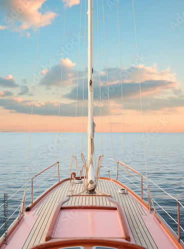 yacht at sunset