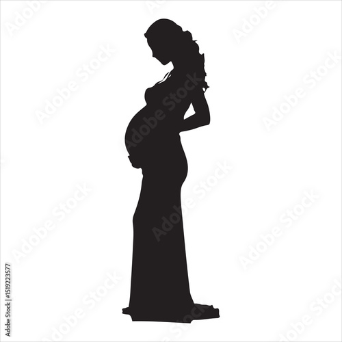 Mother-to-be Silhouette - Gentle Care for Pregnancy , black colour vactor 