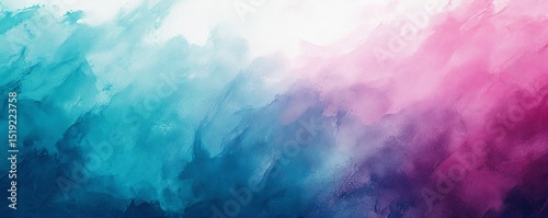 A painting of a blue and pink swirl with a white background