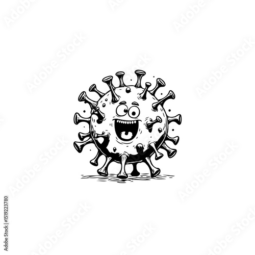 Cartoon Coronavirus: A Humorous Take on a Serious Global Health Crisis Illustration