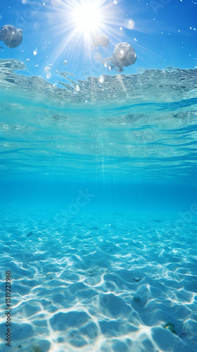 blue sea under the water