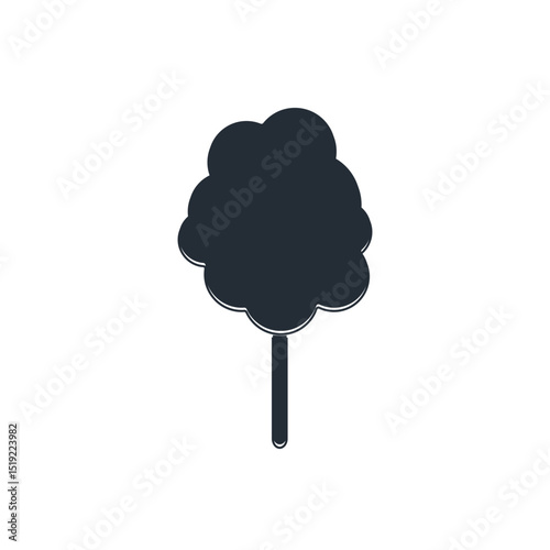 Black Cotton candy icon isolated on white background. Vector