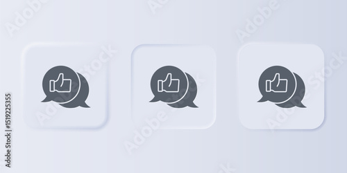 Grey Hand like icon isolated on grey background. Set icons in square buttons. Vector