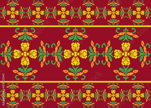 Seamless vintage floral damask pattern vector illustration for fabric, wallpaper, or textile design