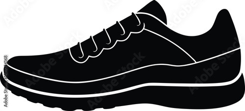 running shoe silhouette vector
