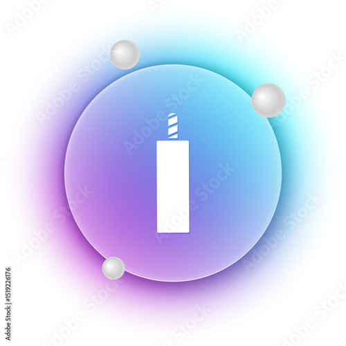 White Detonate dynamite bomb stick icon isolated on white background. Time bomb - explosion danger concept. Blue and purple gradient circle background. Vector