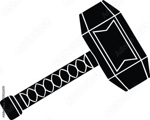 Thor hammer vector icon