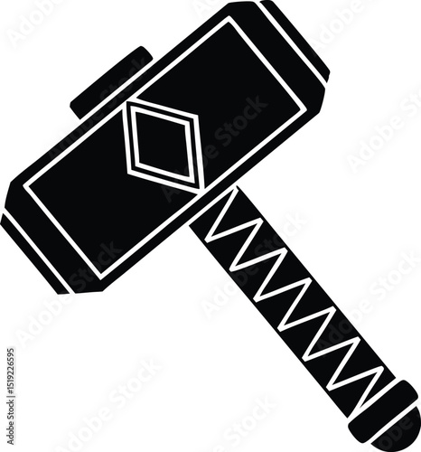 Thor hammer vector icon