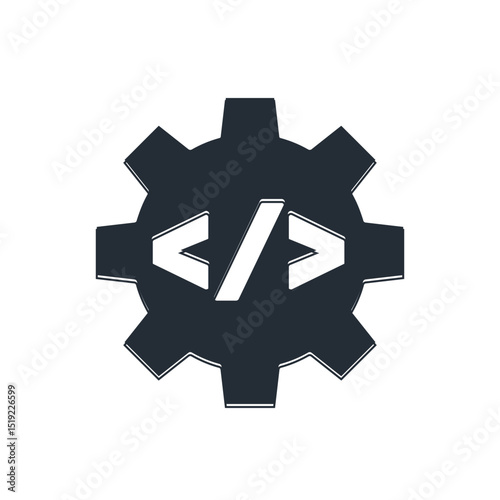 Black Web design and front end development icon isolated on white background. Vector