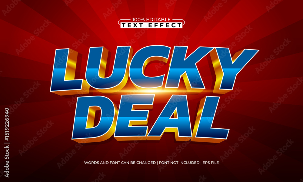Fototapeta premium lucky deal editable text effect with a sale and offer text style