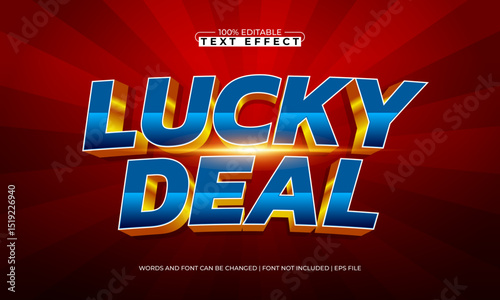 lucky deal editable text effect with a sale and offer text style