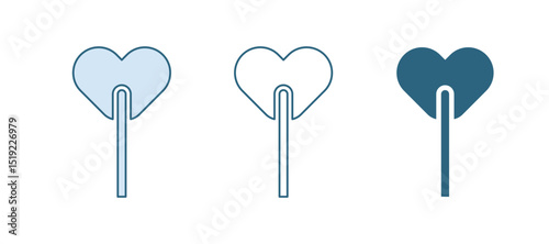 Blue Lollipop icon isolated on white background. Food, delicious symbol. Vector