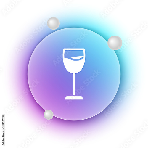 White Wine glass icon isolated on white background. Wineglass sign. Blue and purple gradient circle background. Vector