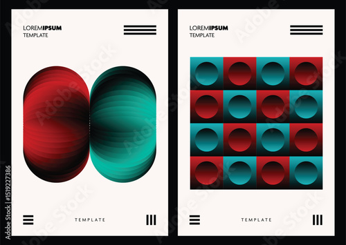A set of abstract wallpapers and posters featuring vivid gradient shades with black contrast, forming bold graphic visuals perfect for modern design projects.