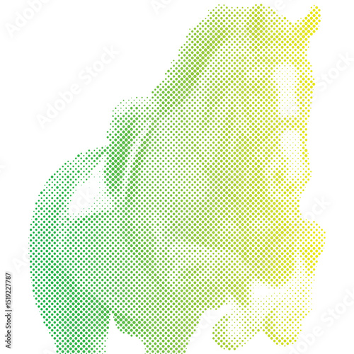 Halftone pattern of a horse for vintage collage background