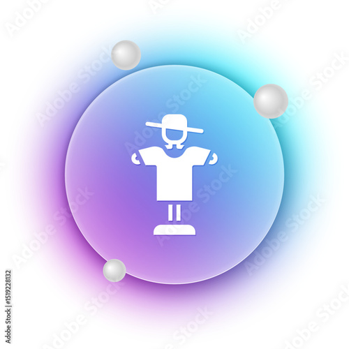 White Scarecrow icon isolated on white background. Blue and purple gradient circle background. Vector